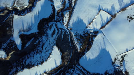 snowy countryside landscape aerial view