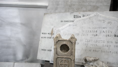 a set of stonemasonary funeral headstones