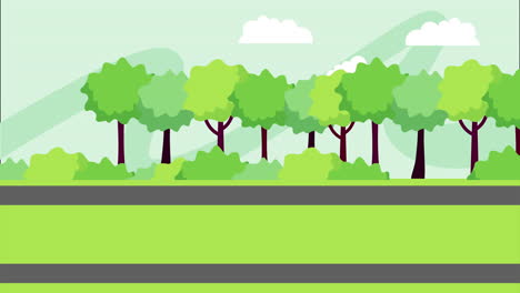 escena del paisaje del parque, animación de video 4k