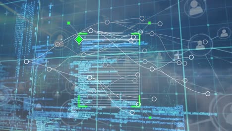 Animation-Von-Verbindungen-Und-Datenverarbeitung-Im-Blauen-Digitalen-Raum