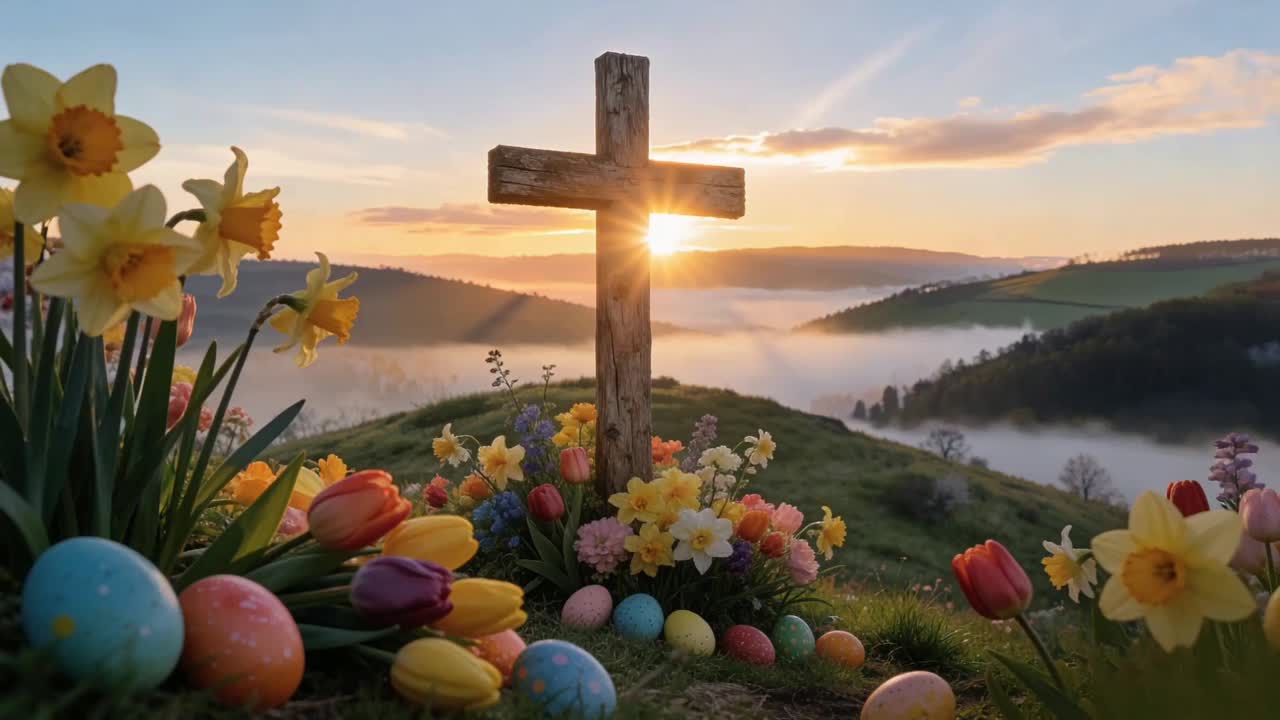 Happy Easter Cross Background