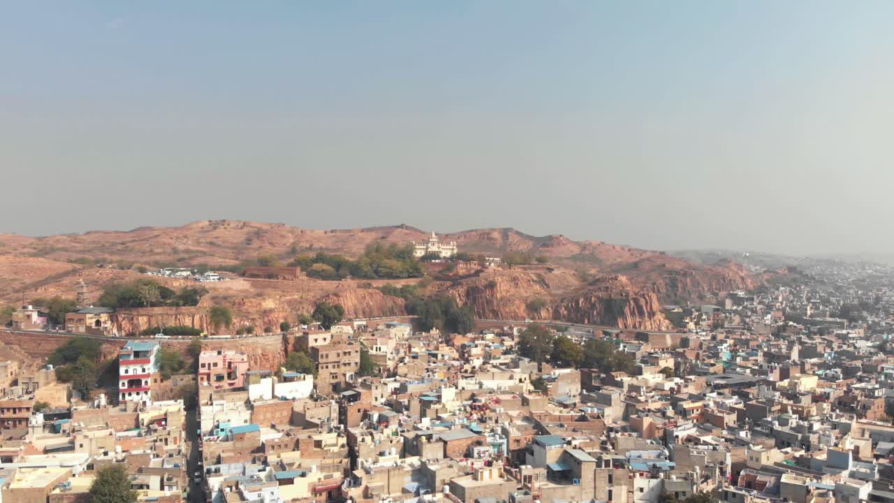 vista panorámica de jodhpur, también conocida como la ciudad azul, ciudad del sol, en el estado indio de rajasthan