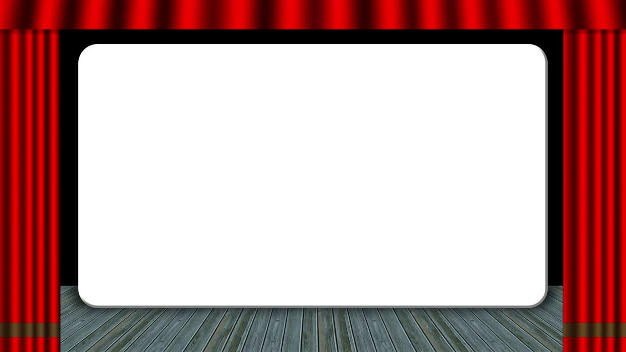 그래픽. 텍스트 입을 위해 커튼이 열립니다 - 영화. 3d 일러스트레이션