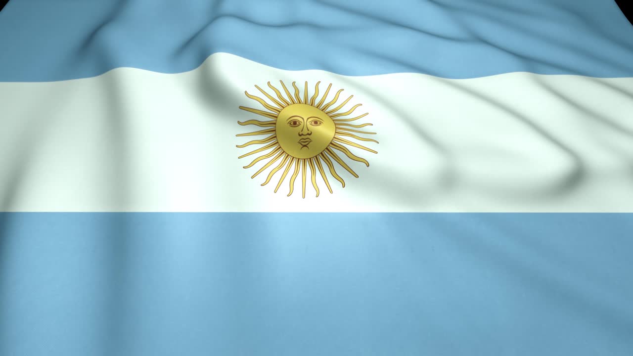 Viftende realistisk argentinsk flag i 4K, loop-animation