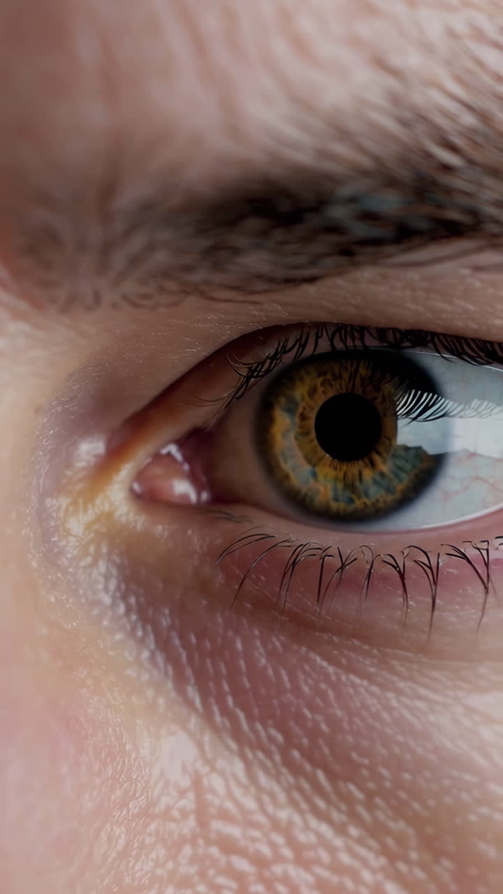 Close-up Macro Shots of a Human Eye and Surrounding Skin