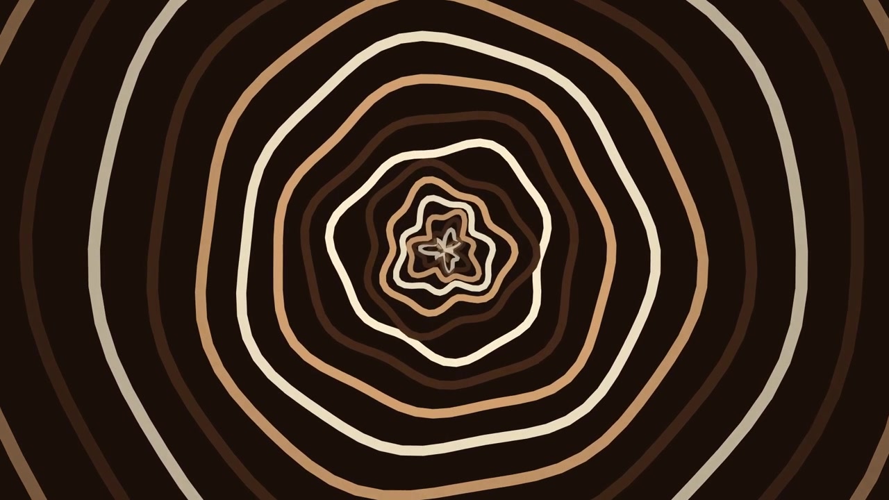 Abstract Animation of Concentric Wavy Brown Rings