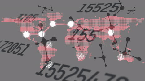 animación de la red de conexiones sobre el mapa del mundo
