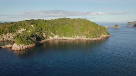 serene view of mahurangi island, goat island near hahei, coromandel peninsula in north island, new zealand