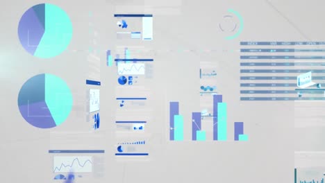 animation of data processing over white background