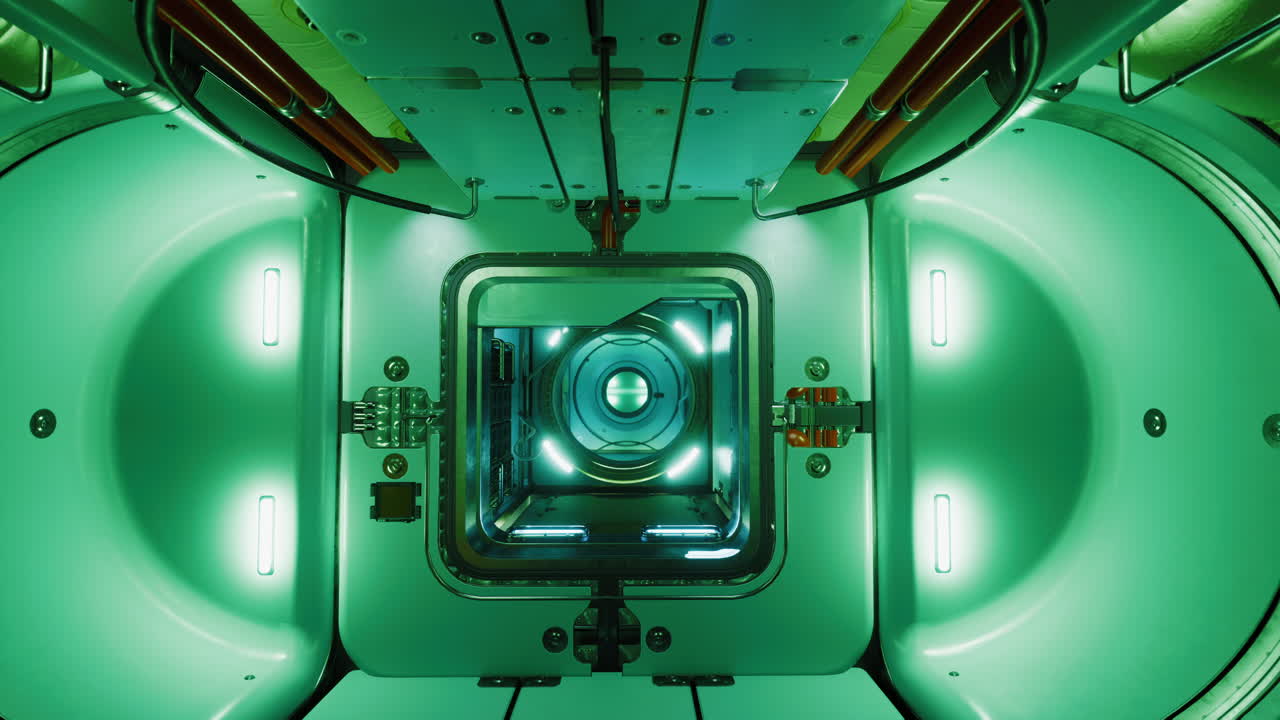 미래의 우주선 내부