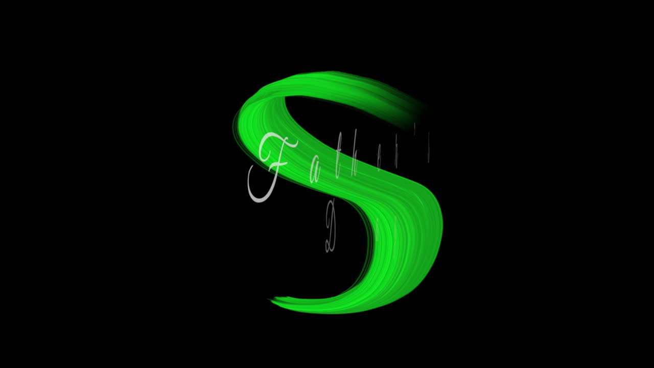 día de los padres con pincel de arte verde en gradiente negro