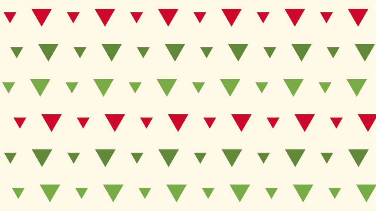 Motivo geometrico continuo di triangoli rossi e verdi