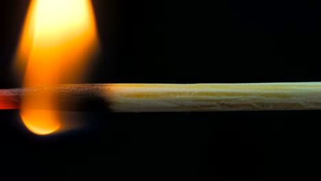 burning wooden toothpick, stick