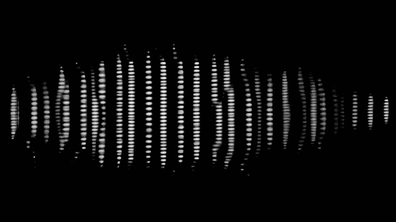 Abstract soundwave pattern visualization animated overlay, transparent 4K video, alpha channel