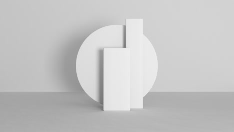 abstract podium light white composition animation. clean 3d room for your text and products with light and shadow motion. 4k uhd