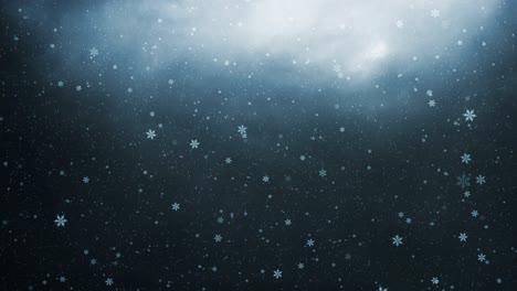 Snowfall-Symphony:-Clouds-and-Snowflakes-in-Winter-Dance