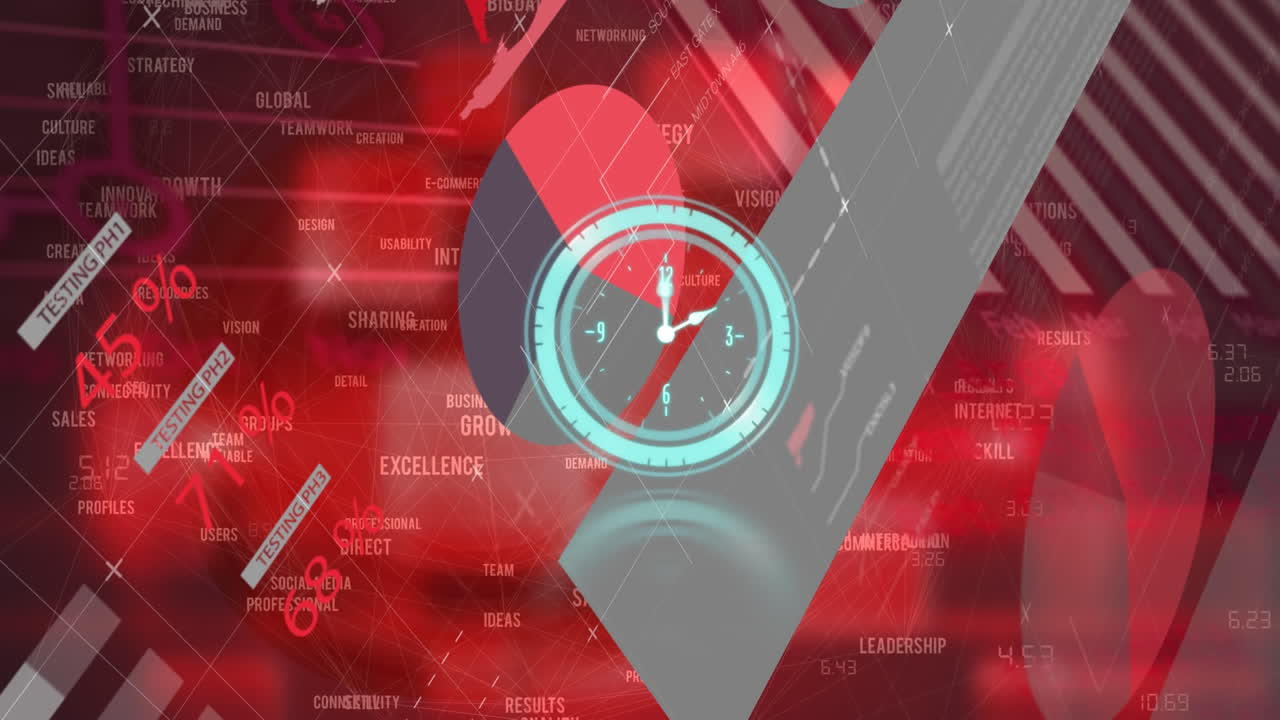 animación del tic-tac del reloj y el procesamiento de datos en pantallas