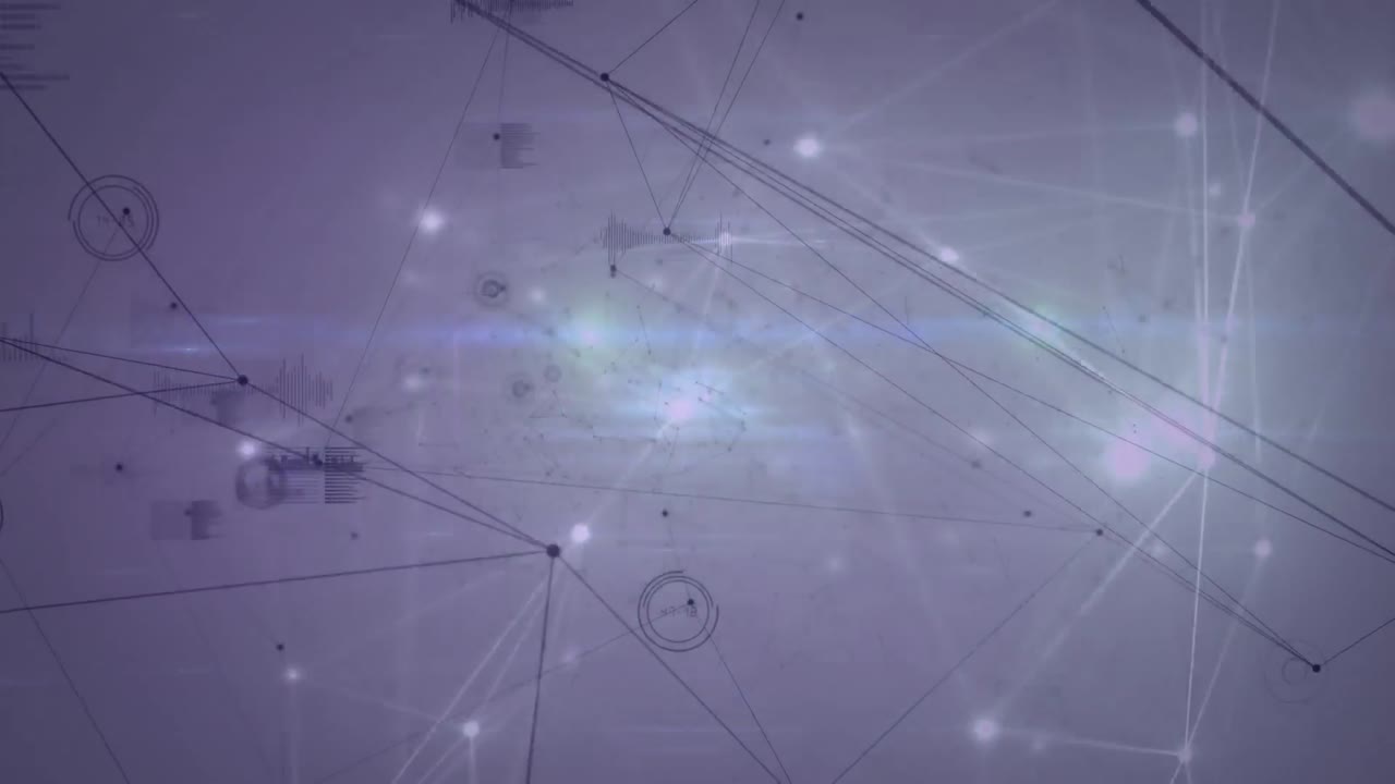 Animation of network of connections over grey background