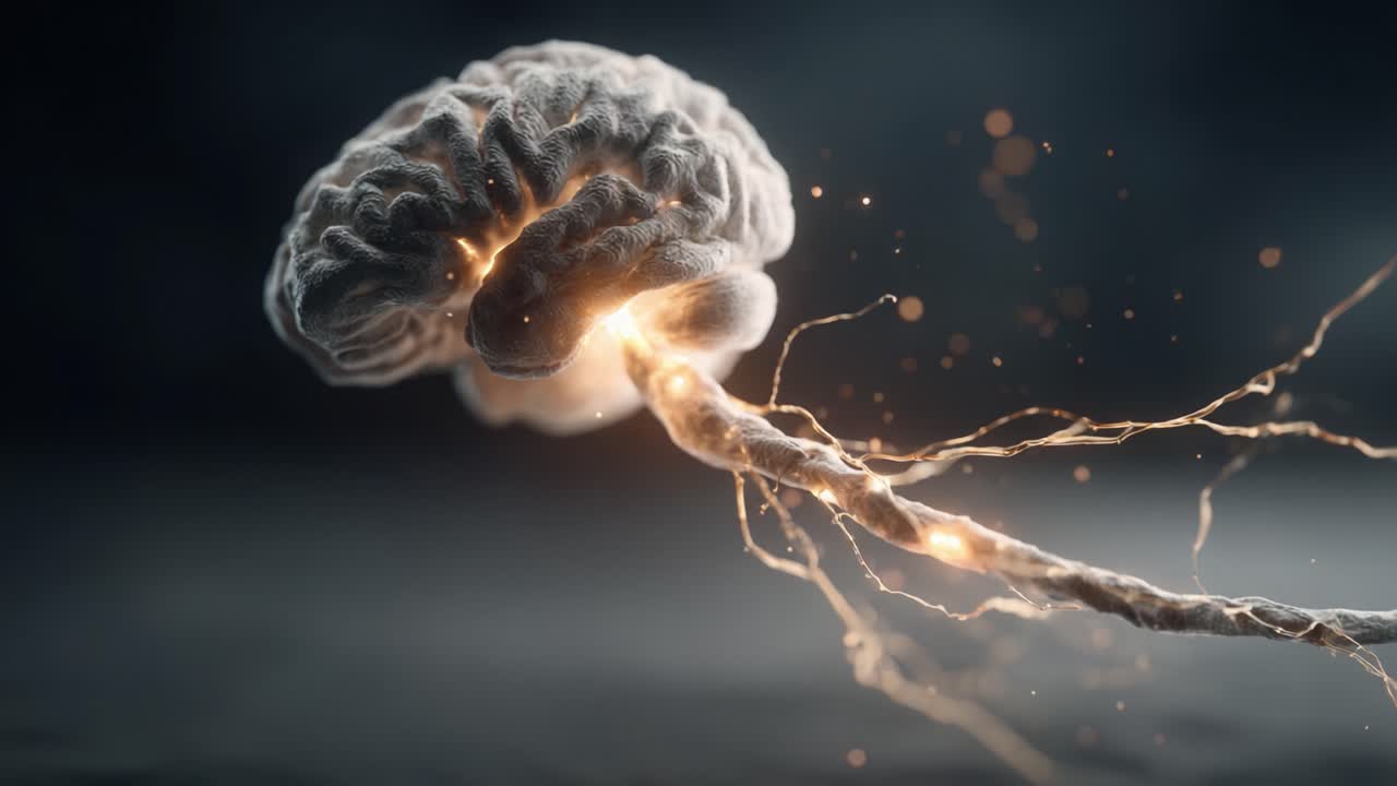 A mesmerizing visualization of brain activity, illustrating the connection between neural impulses and electrical signals, showcasing the complexity of thoughts and cognition