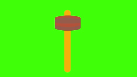 icono de una herramienta de martillo en una pantalla verde en 4k