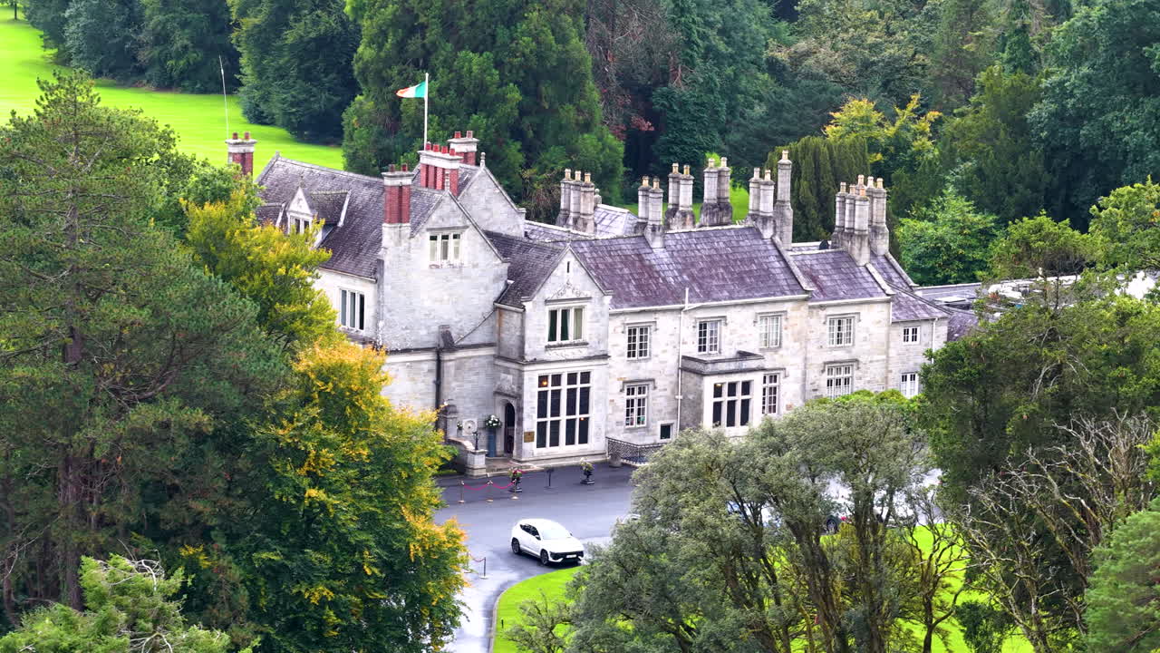 Aerial View of Lough Rynn Castle Orbit in Lietrim Ireland