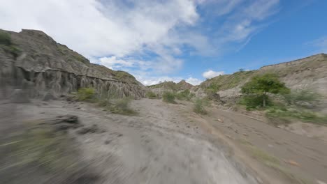 winding paths with parched pillars in tatacoa desert, huila, colombia