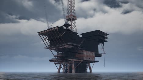 large pacific ocean offshore oil rig drilling platform