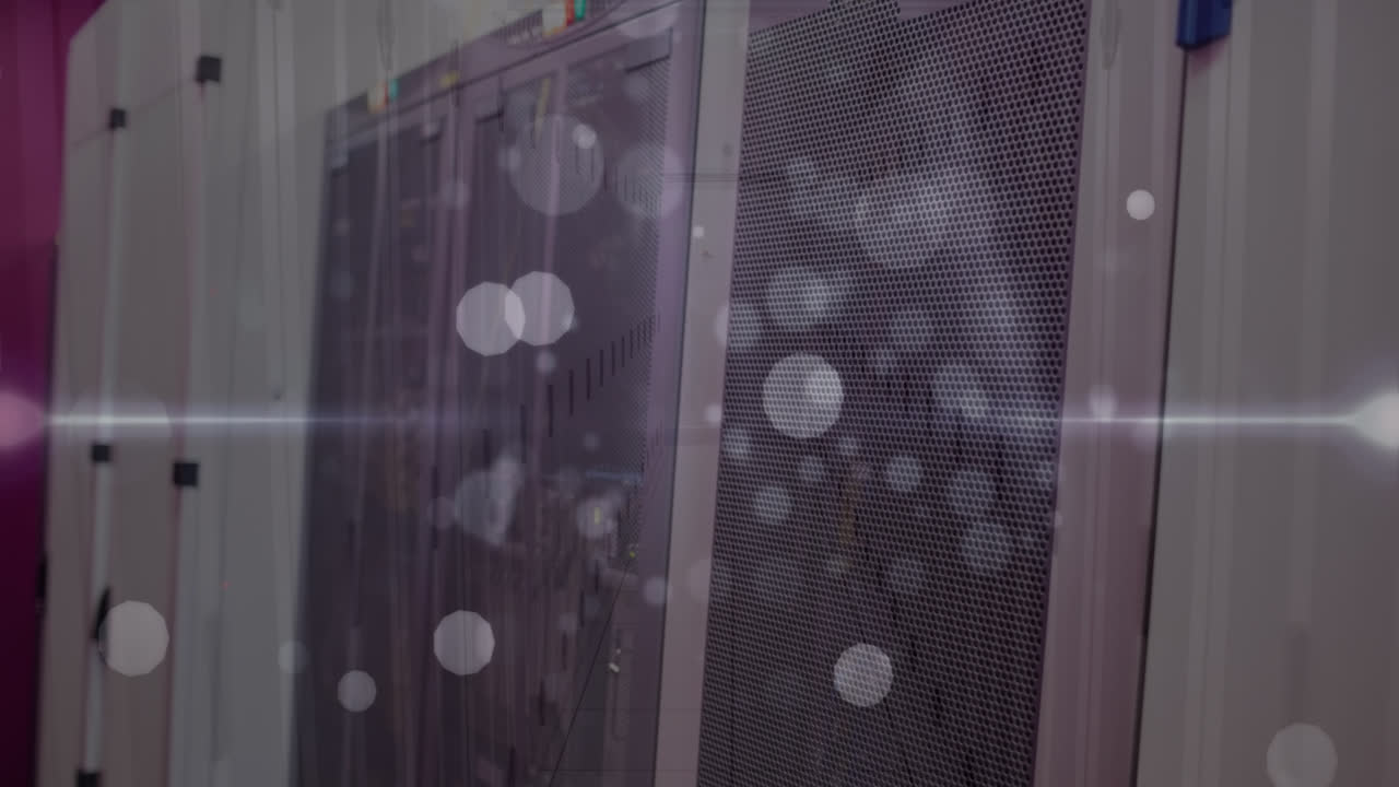 animación de luces y composición sobre la sala del servidor