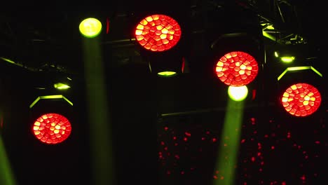 multi-colored stage led lights, light show at the concert