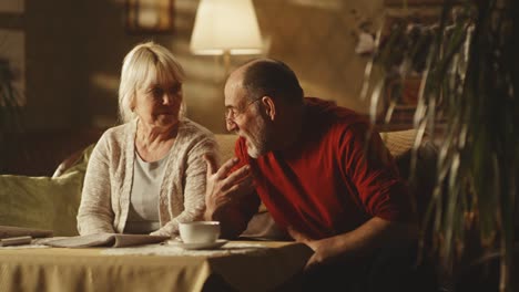 senior couple arguing at home