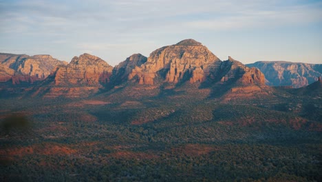 medium shot of sunset on thunder mountain in sedona, arizona
