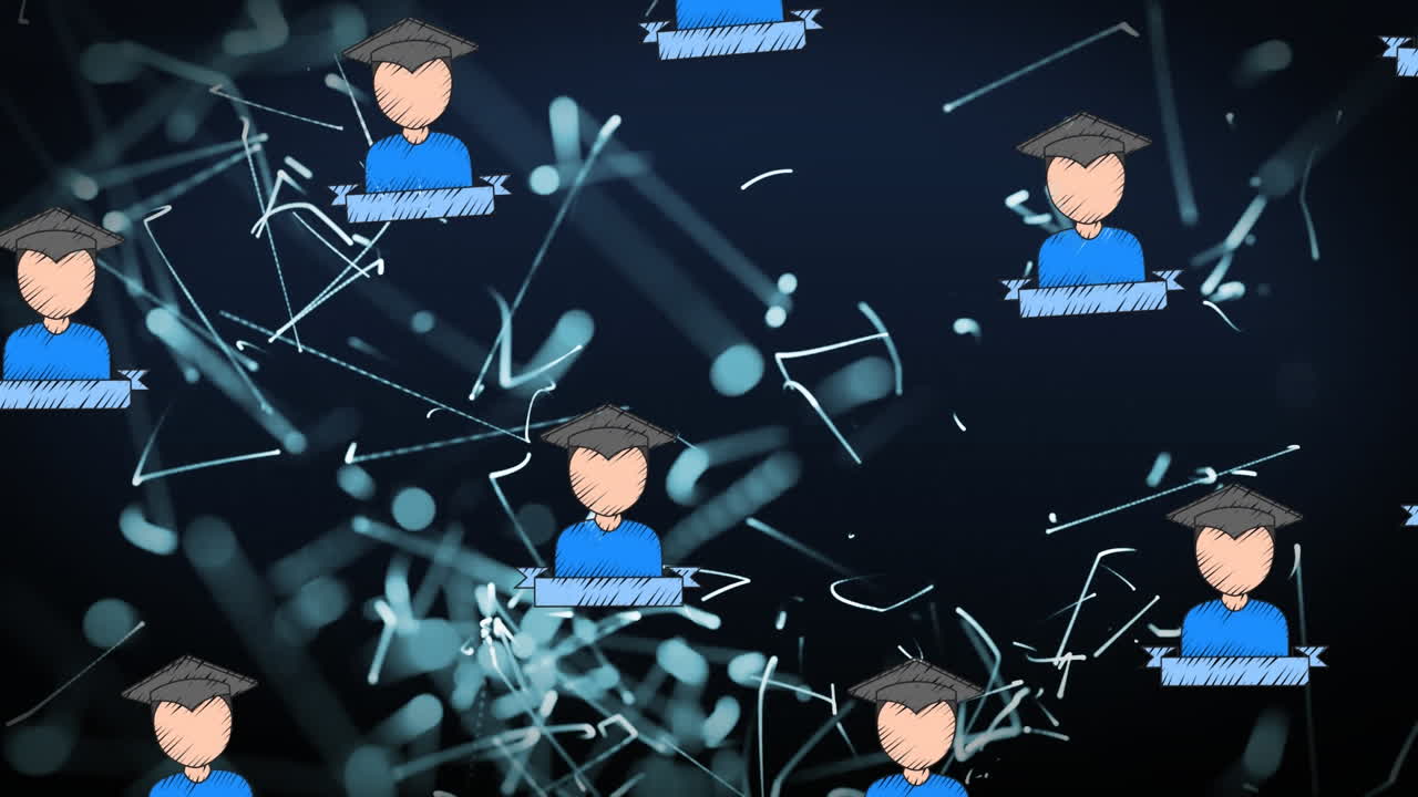 모양 위에 졸업 아이콘의 애니메이션