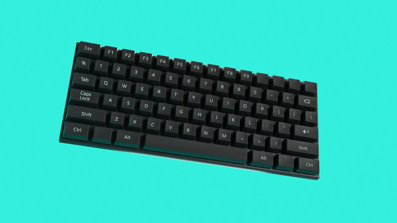 el teclado de la computadora de renderización de movimiento abstracto en 3d