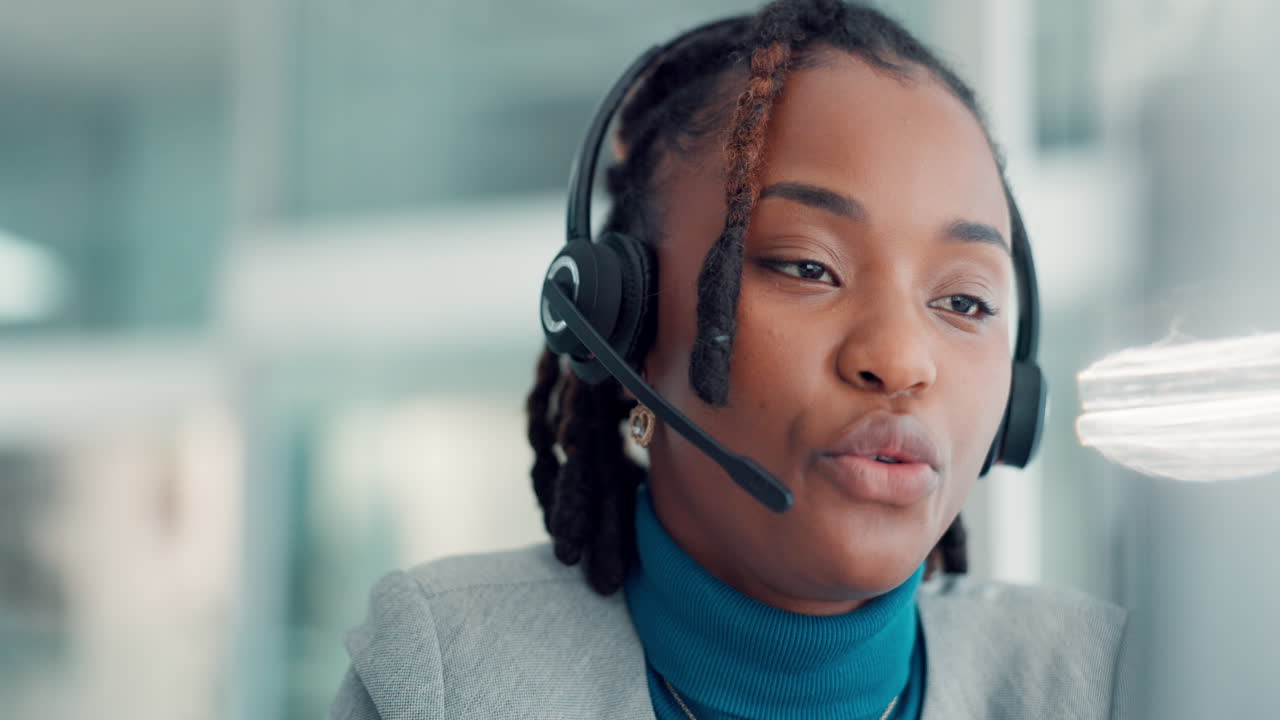 Call center representative assisting customers