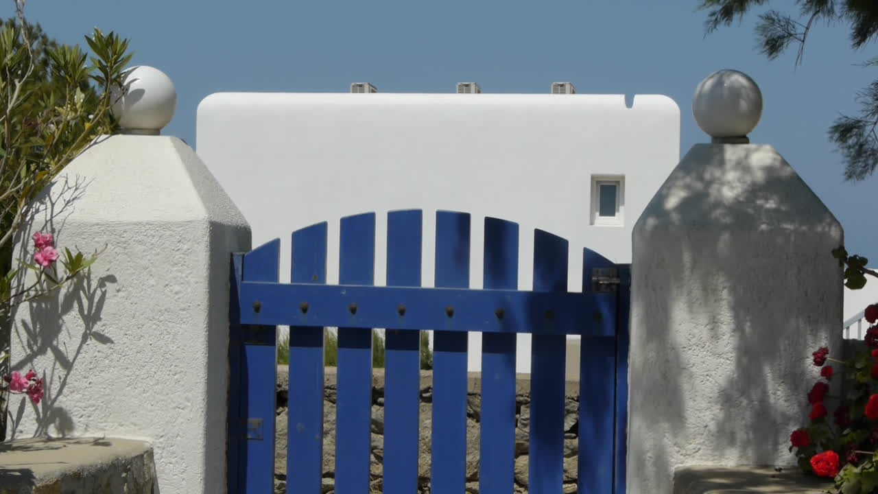 On Mykonos the walls are all white and the joinery is painted blue