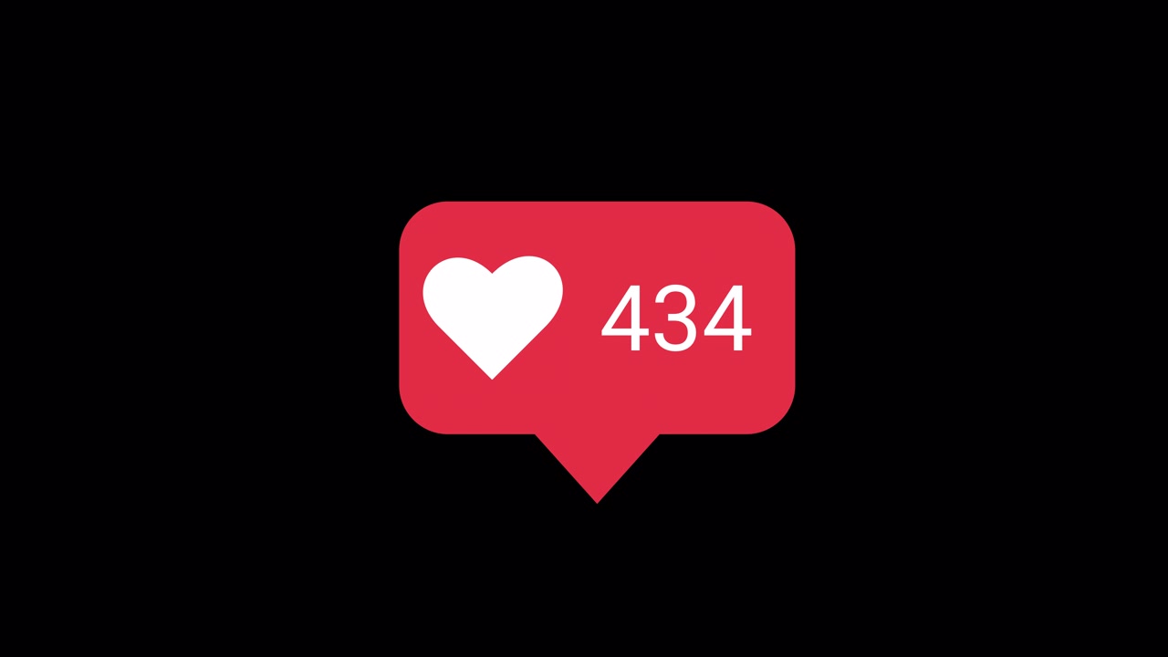 Animated Social Media Heart Like Icon with Increasing Counter