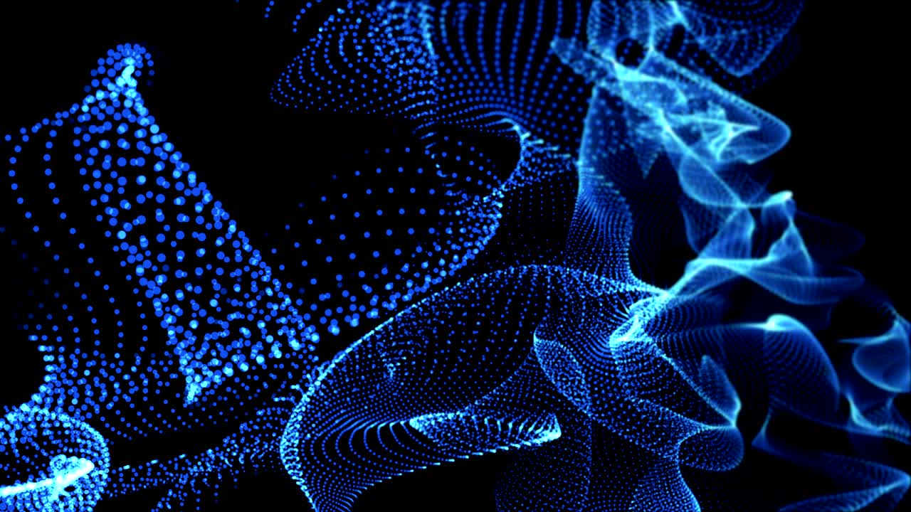 fondo de neón abstracto danzando bucle de partículas azul