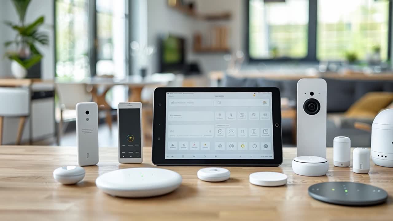 Smart Home Devices on a Table