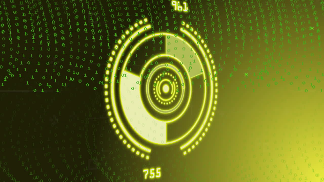 animación del procesamiento de datos con escaneo de alcance sobre fondo negro