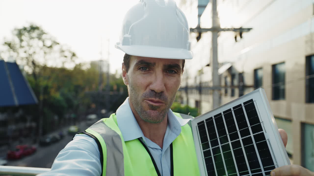 Engineer with Solar Panel