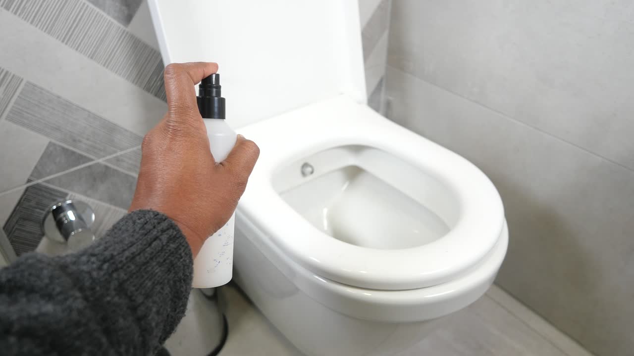 limpieza de un inodoro con spray