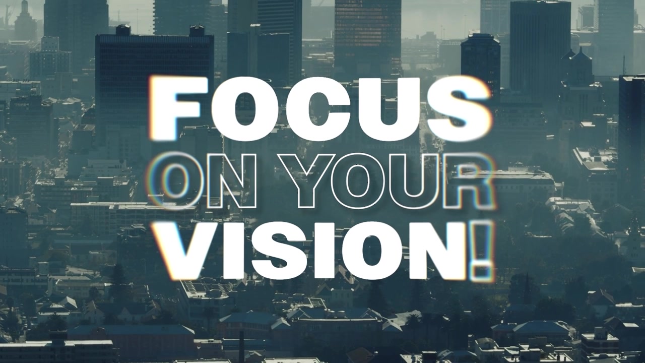 Dynamic Kinetic Typography with Motivational Messages and Cityscape