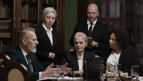 business meeting in a historic law office