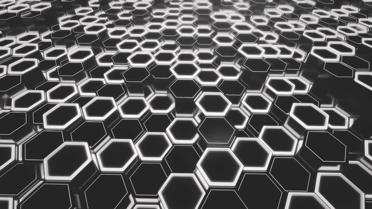 Hexagonal Grid. Abstract Technology Animation.