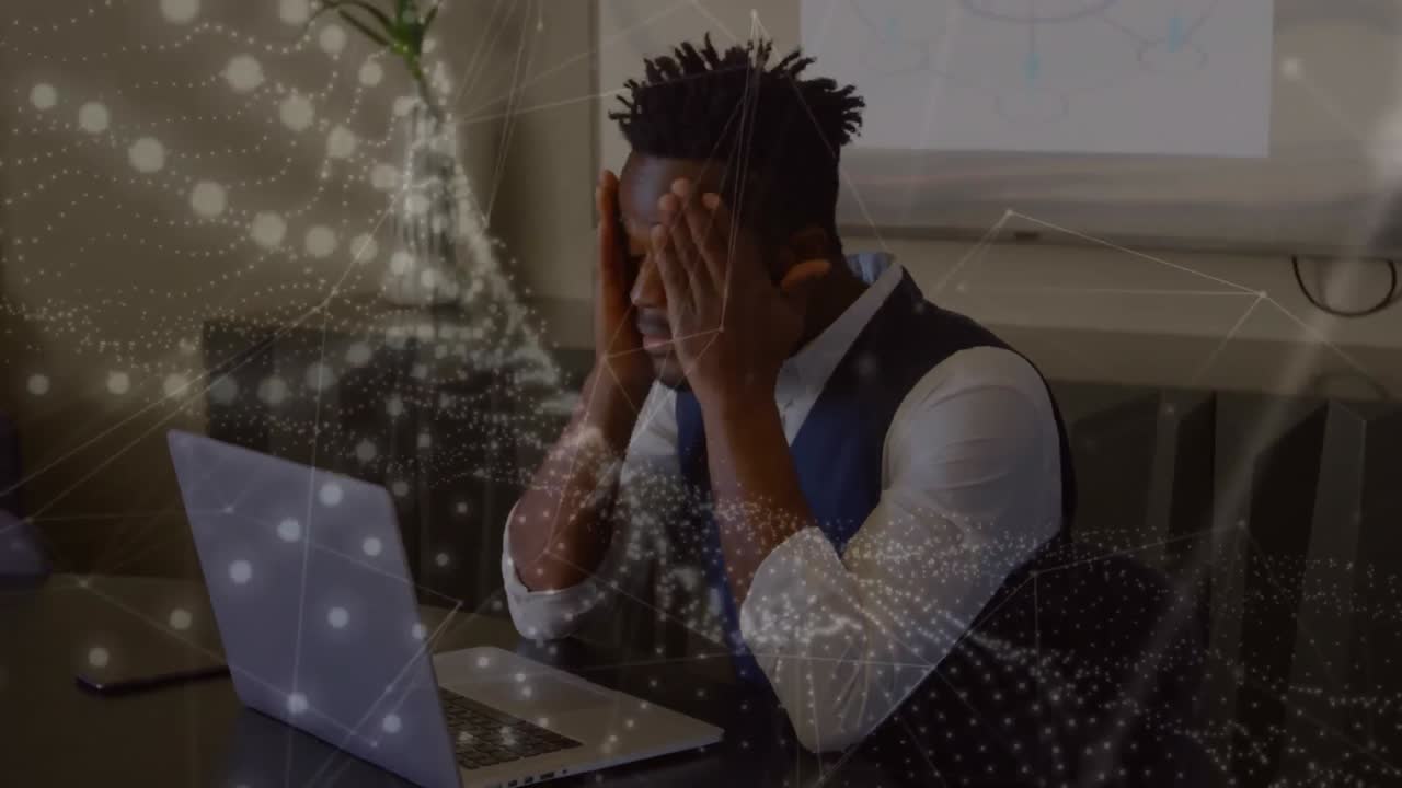 Animation of wavy usa flag over happy caucasian men