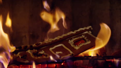 the gingerbread house is falling down during fire