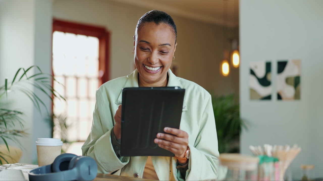 Woman using a tablet in an office