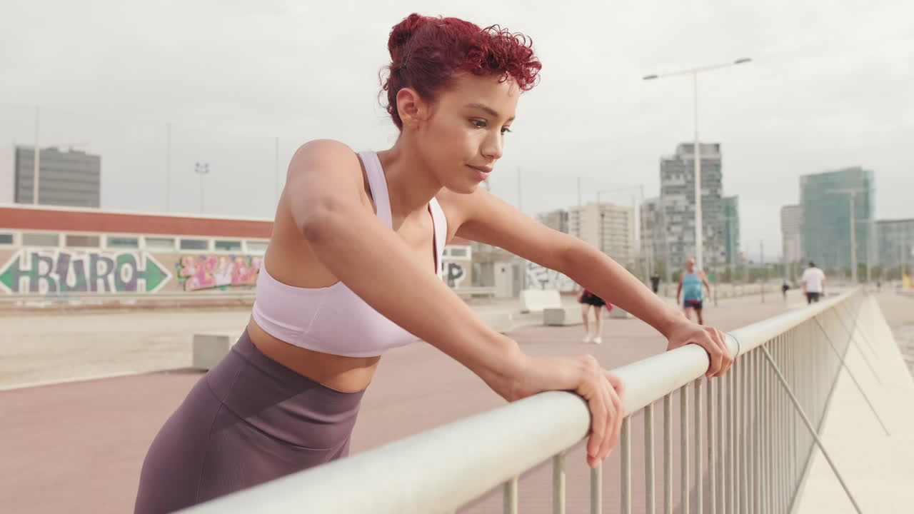 Woman Doing Incline Push-Ups Outdoors