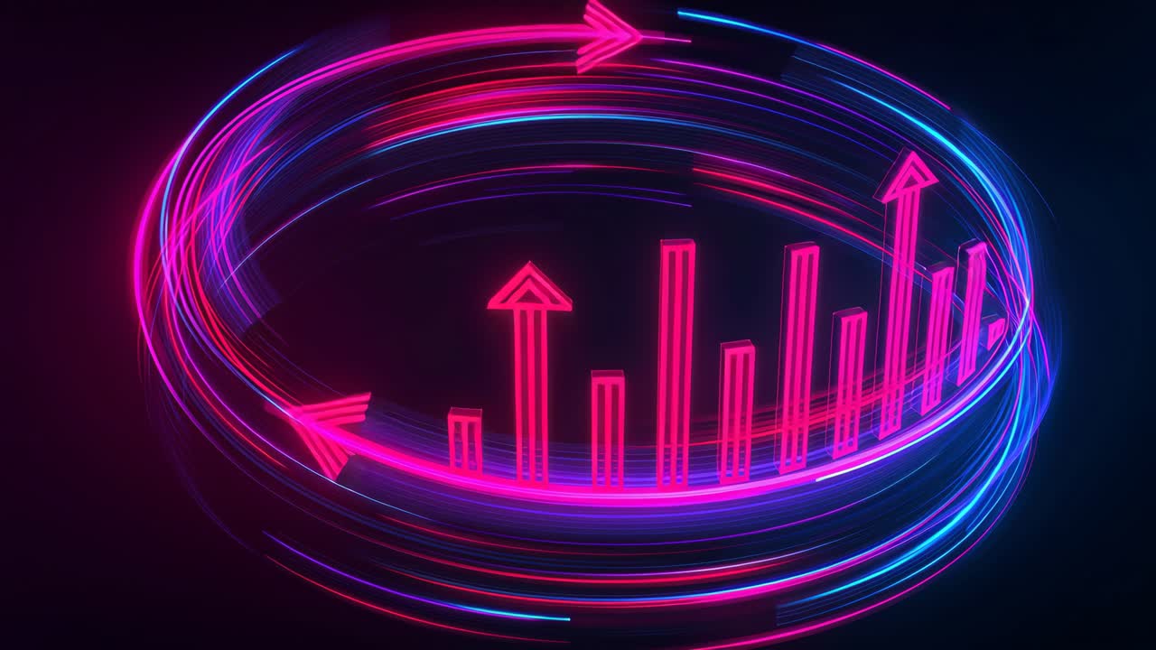 Neon financiële groeigrafiek