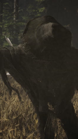 creepy scarecrow in a field